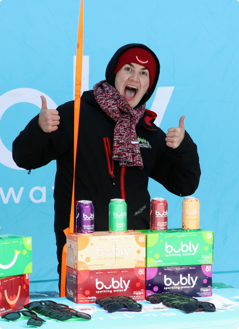 Bubli sparkling water winter stand