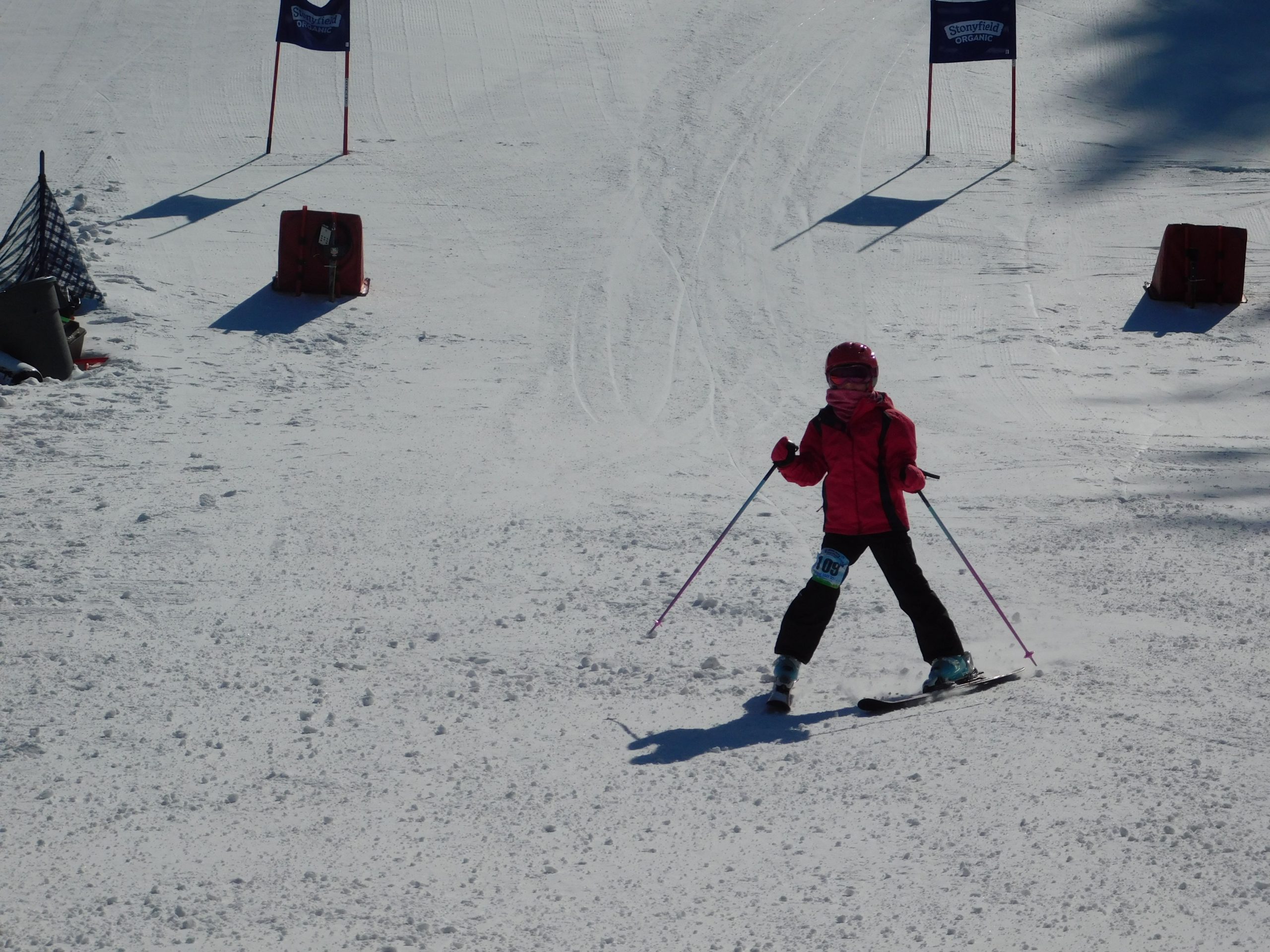 A beginner tries out key ski elements